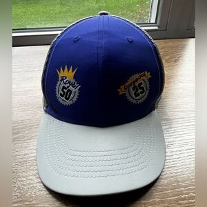 Royal 50 Mountain Bike Race Hat "Royal 50"  "Gorgeous 25" Blue and Gray